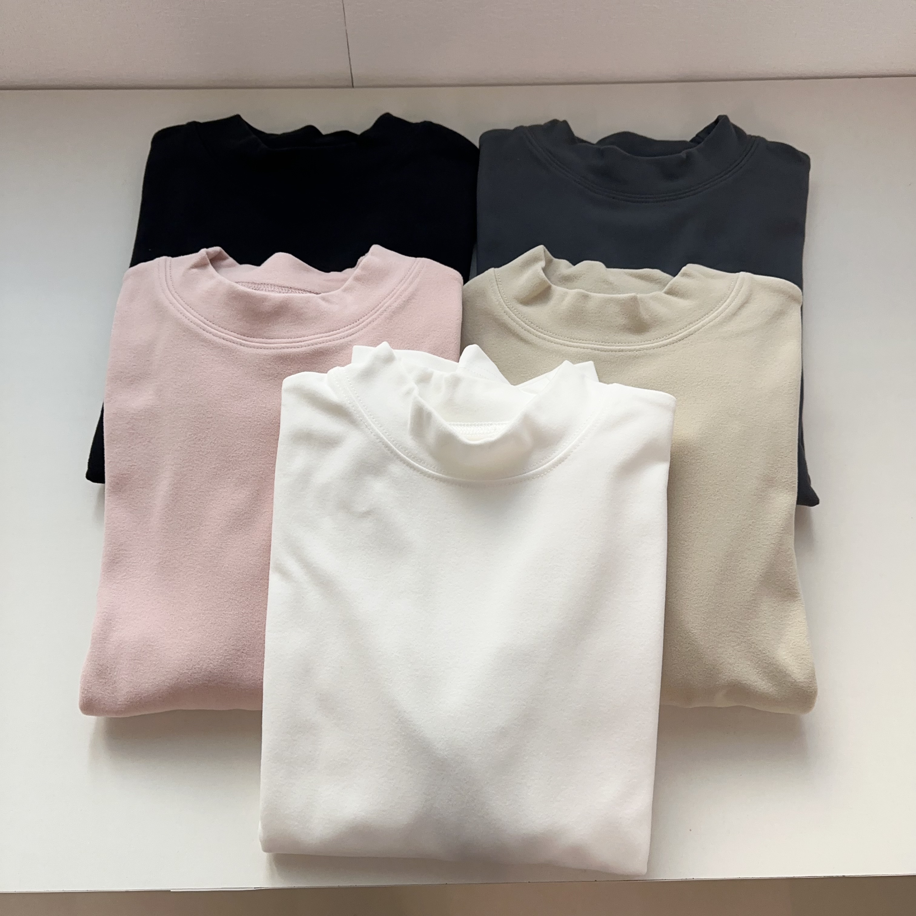 【自发热打底】简约绒面厚款打底衫正肩显瘦内搭长袖上衣女