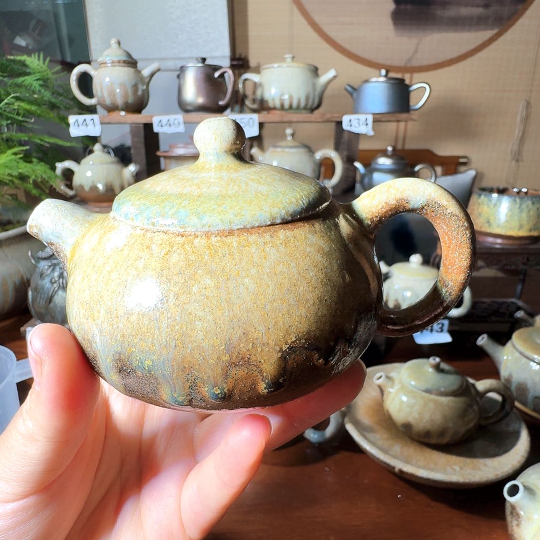 建水紫陶白泥柴烧壶?