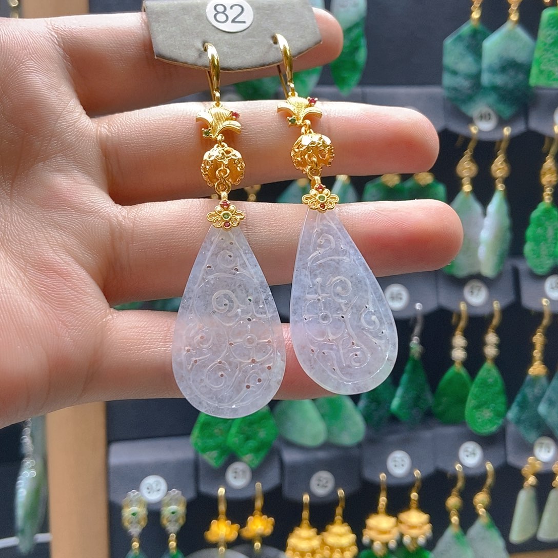 翡翠未镶嵌耳饰翡翠