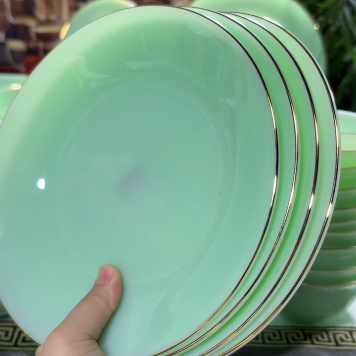 景德镇陶瓷玉瓷8寸深盘4个