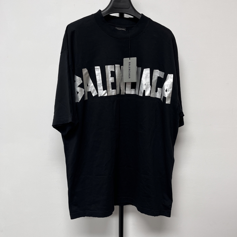 未使用 Balenciaga/巴黎世家 字母印花磨损短袖圆领 01831