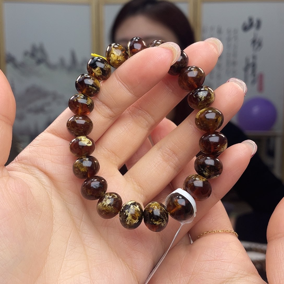 琥珀裸石未镶嵌11+血溶洞手串