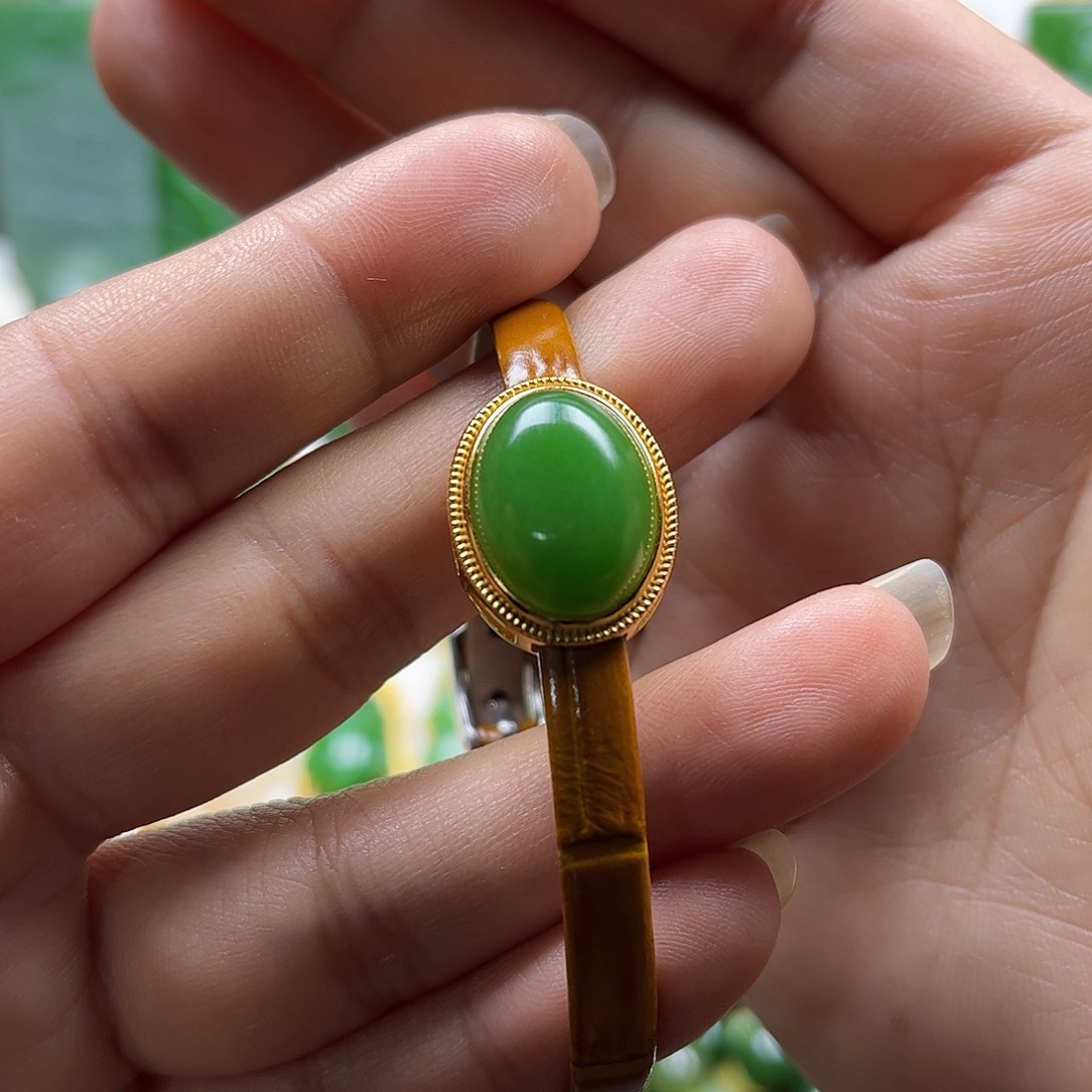 和田玉手牌银S925镶嵌沐*