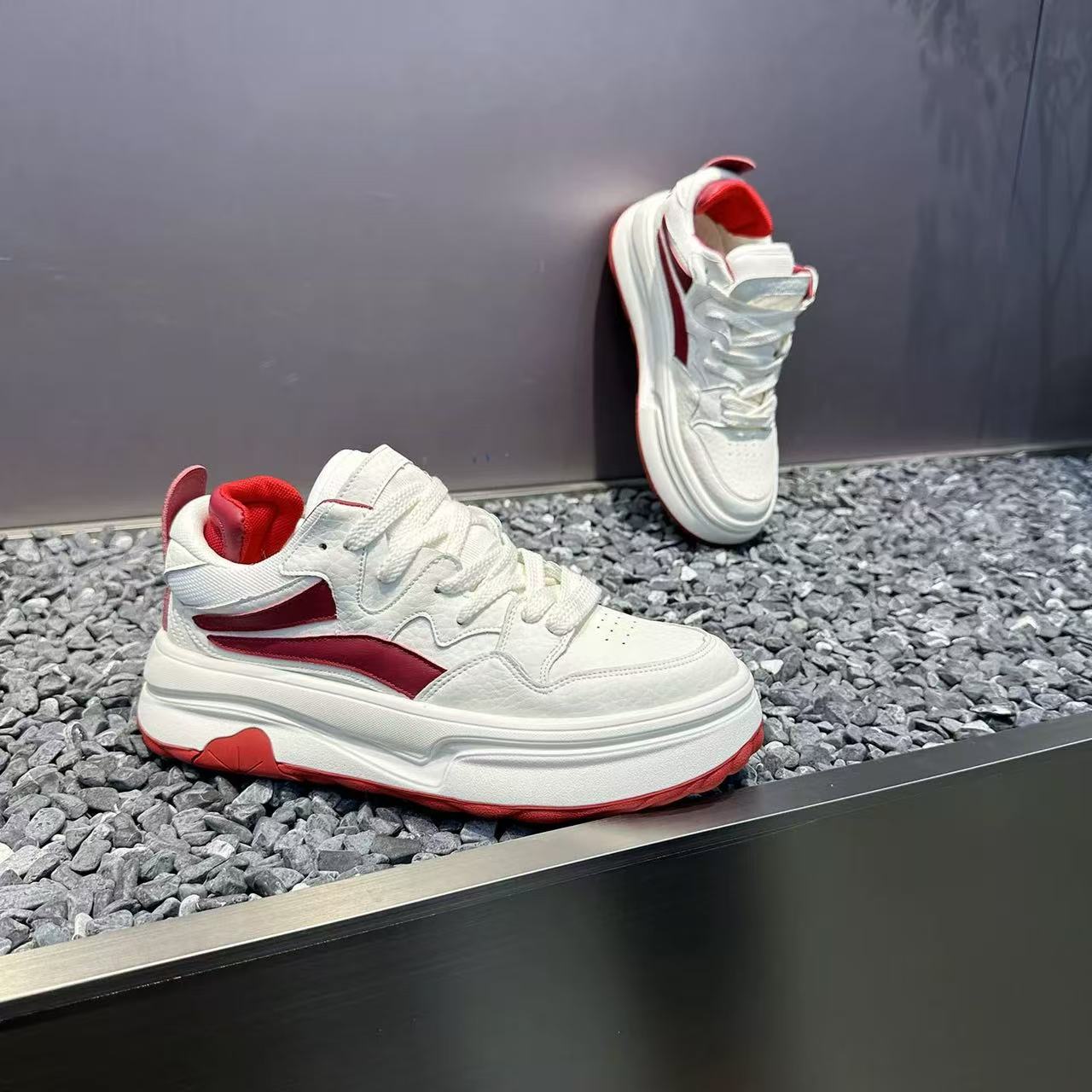 【秋季新品】男款厚底增高轻便透气舒适柔软时尚百搭休闲小白鞋