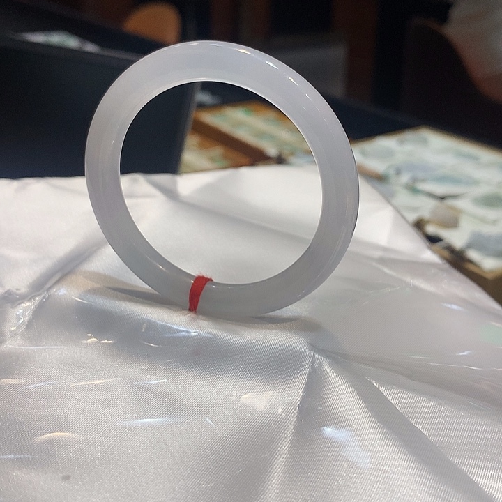 ·***角翡翠手镯未镶嵌冰种翡翠圆条手镯53-8.5-8.5