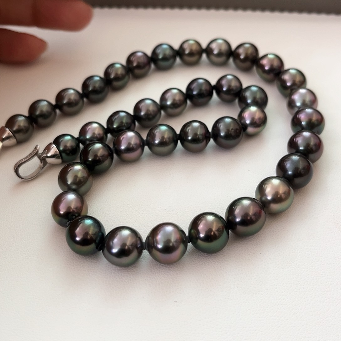 海水珍珠颈饰未镶嵌孔雀炫彩9-11