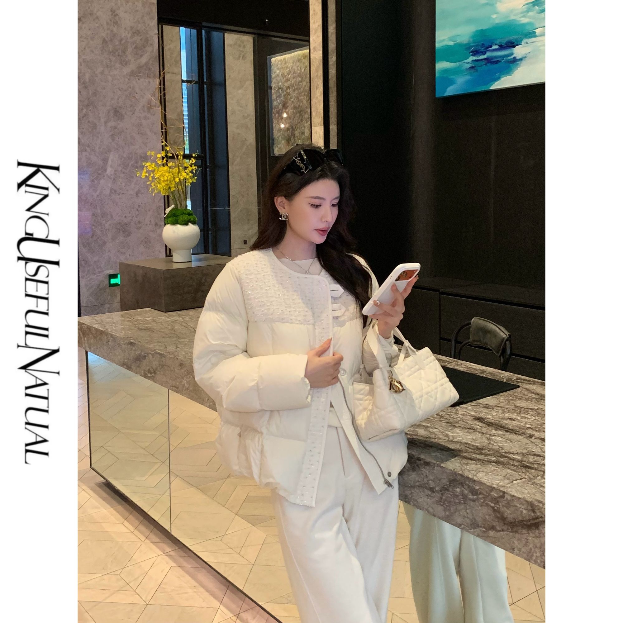 KUN【初雪记忆】简约廓形 小香90白鸭绒高密无胆防绒加厚羽绒服外套