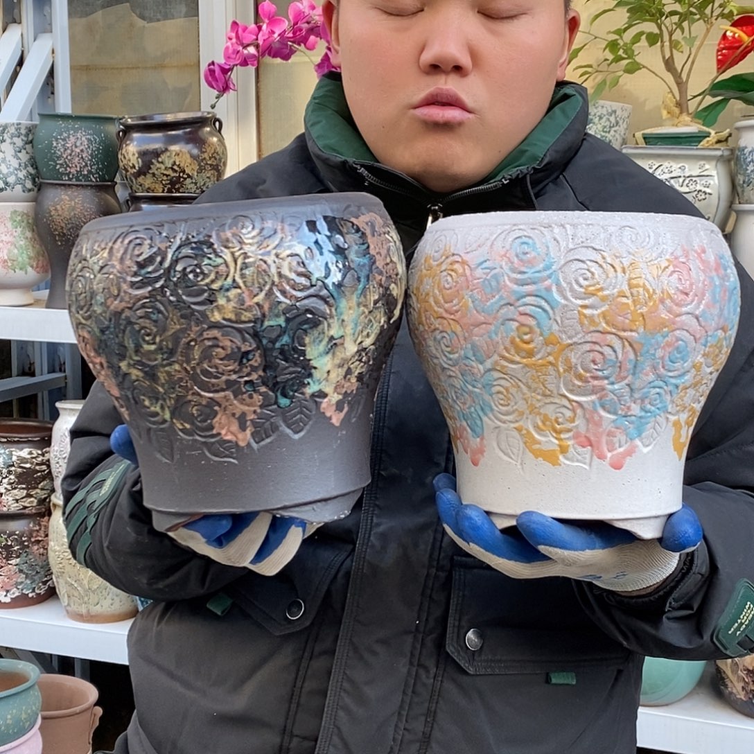 紫砂花盆口15高20