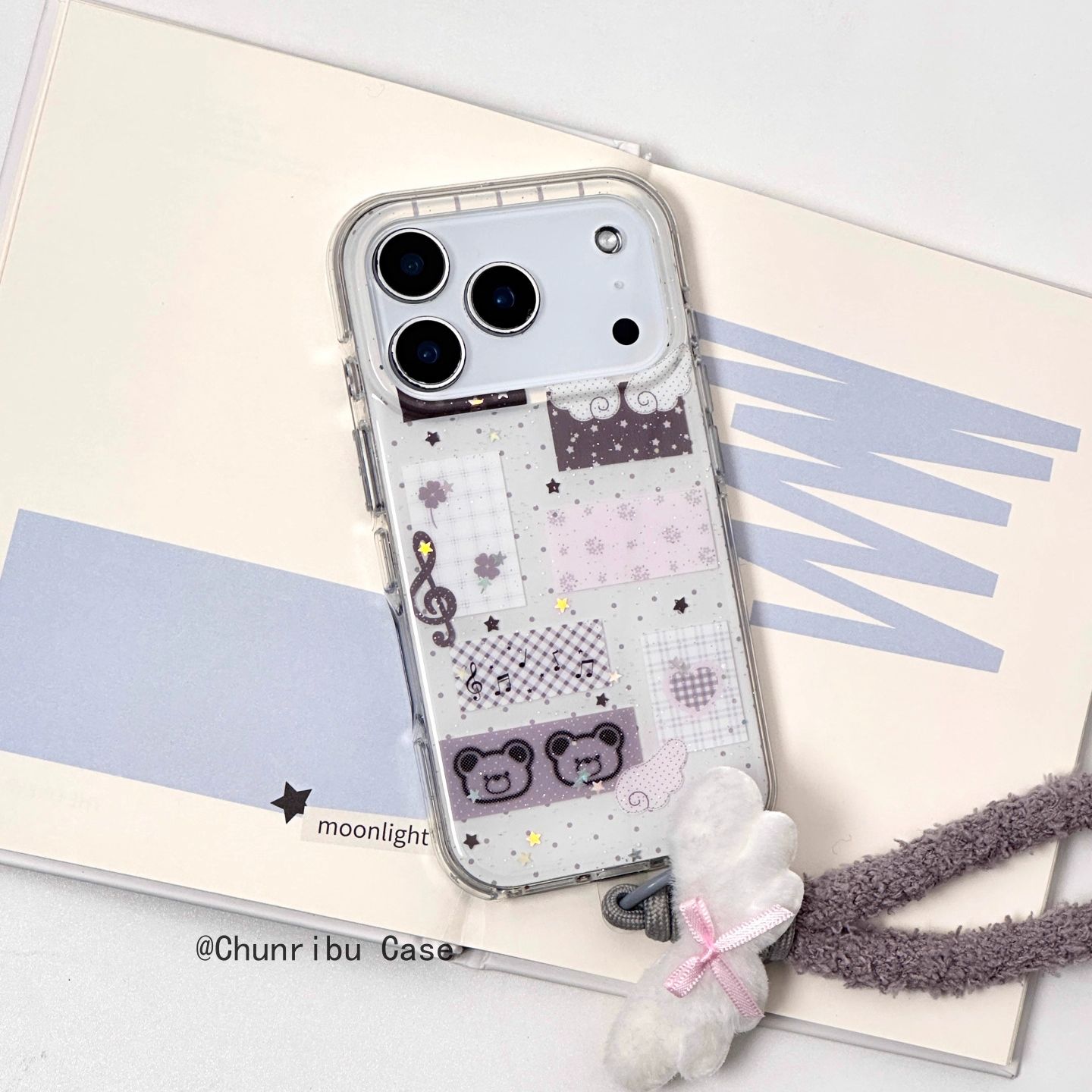 可爱卡通点阵手账风小熊翅膀韩系适用苹果17/16promax手机壳15/14