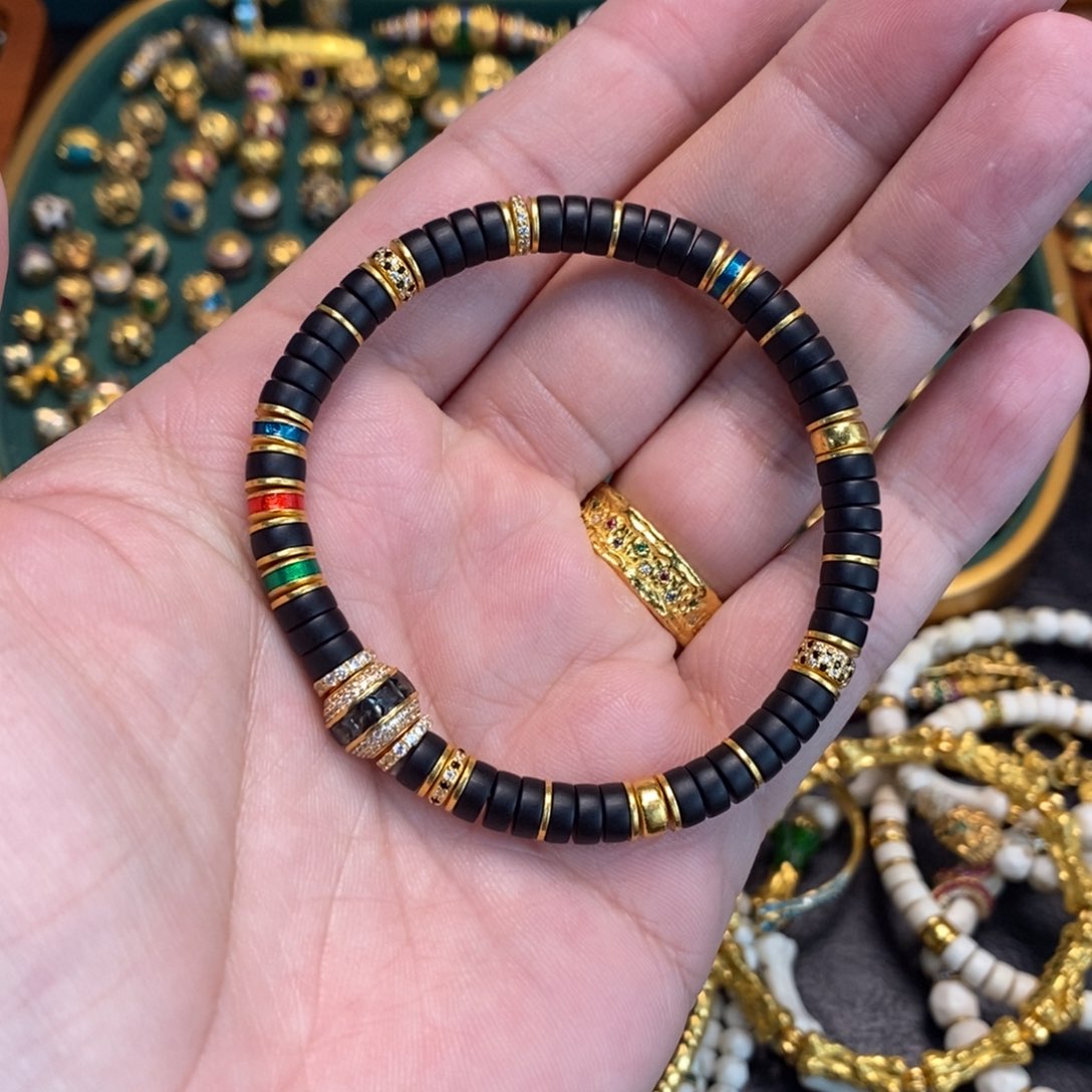 合成立方氧化锆手链足金镶嵌