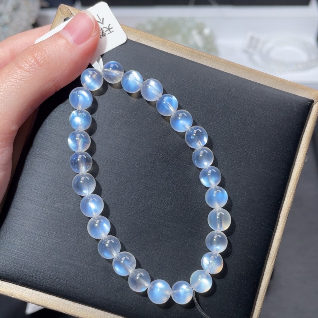 微***✓未镶嵌手链长石毕业级蓝月光7m+