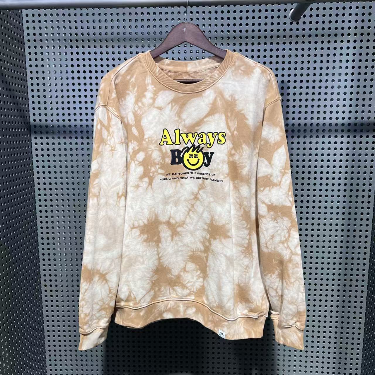 MM 韩系男款卡通字母印花扎染休闲圆领长袖卫衣 MFIBH87180 87180