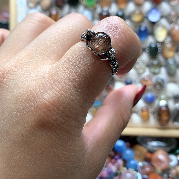 水晶水晶戒指银S925镶嵌