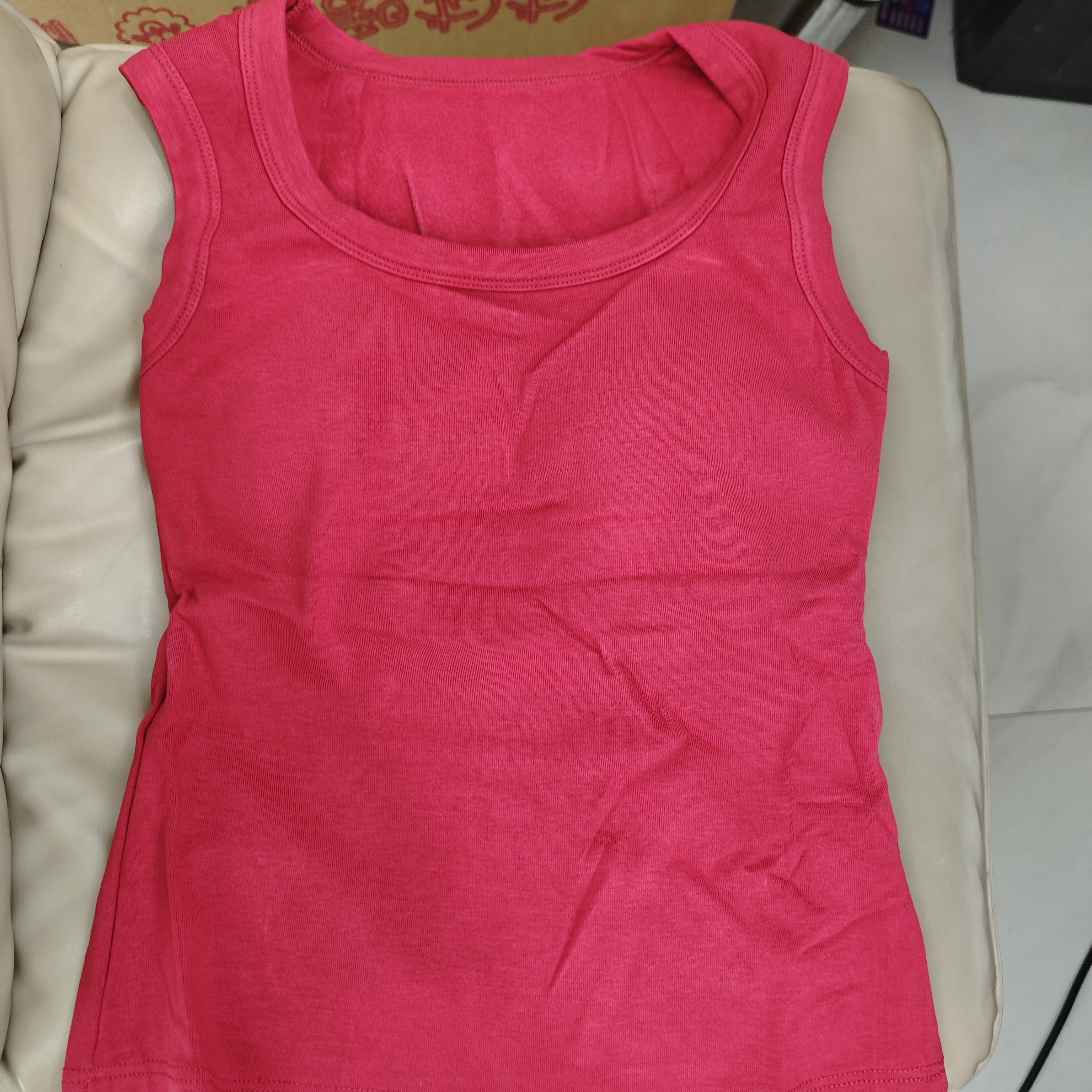 HXSM「背心」春清新简约百搭胸垫款打底衣6415