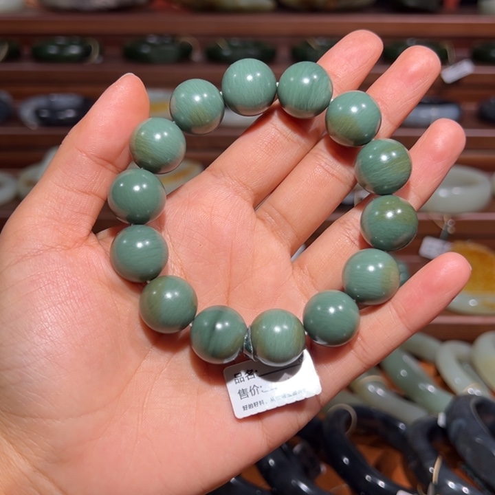 和田玉（青玉）未镶嵌手链沙枣青
