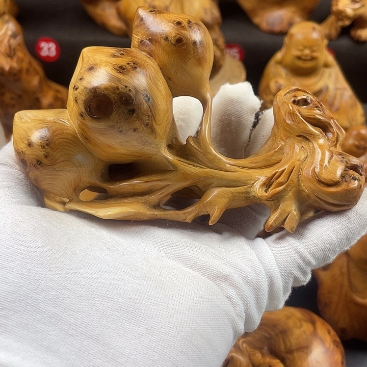 柏木（崖柏）寿桃手把件