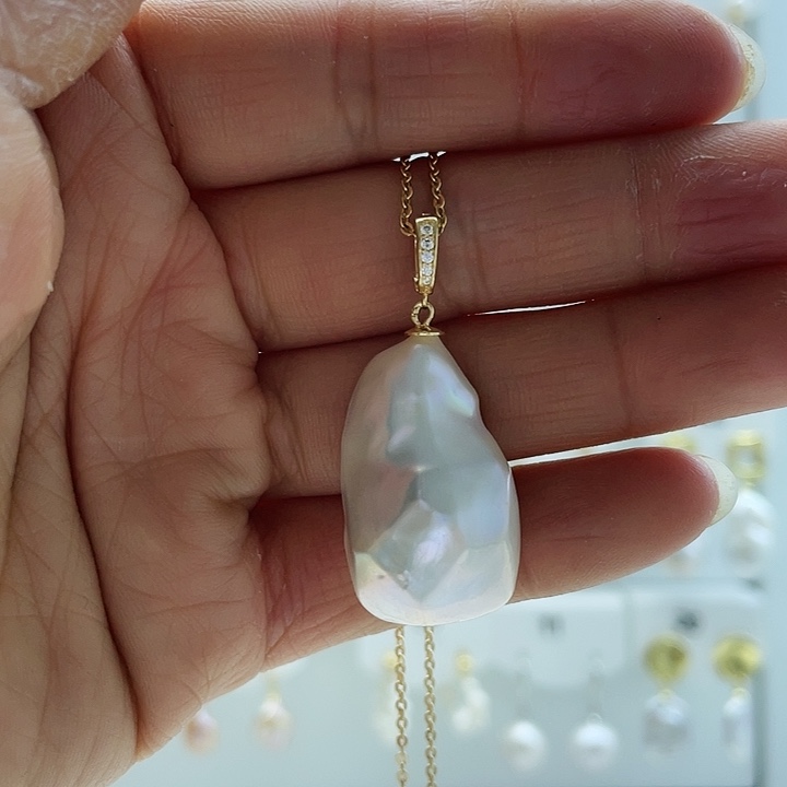 淡水珍珠颈饰银S925镶嵌