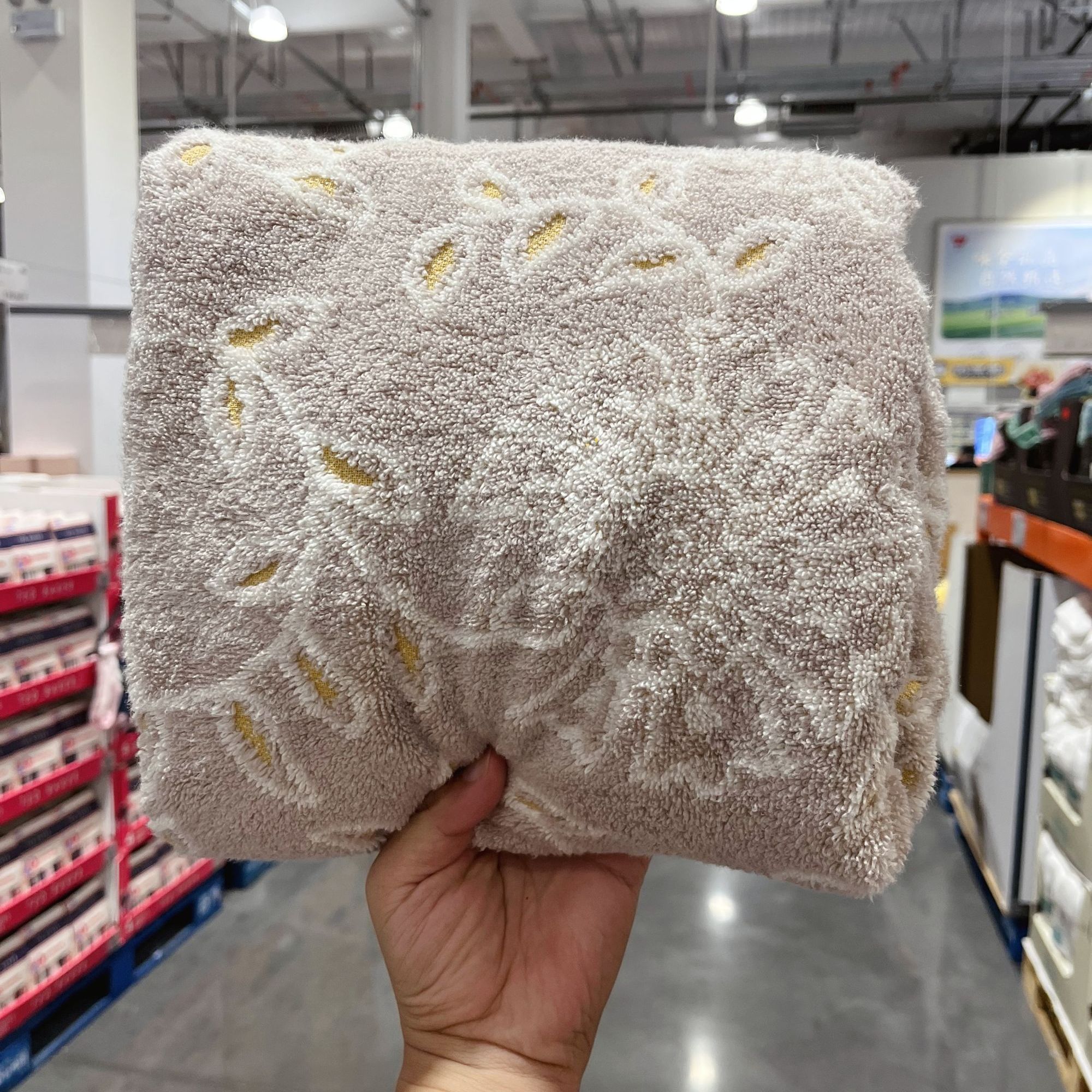 开市客Costco印度纯棉提花浴巾加厚柔软舒适家用洗澡吸水