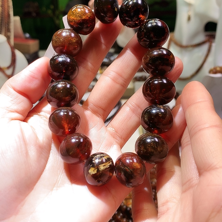 琥珀未镶嵌裸石17m花蜡