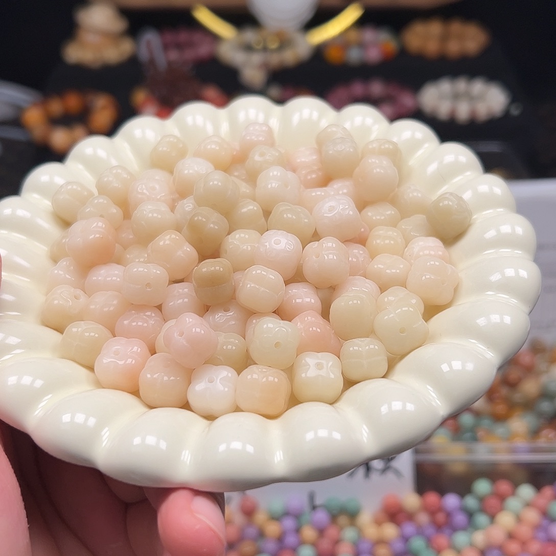 菩提根/象牙果手串卡12粉白柿子23颗