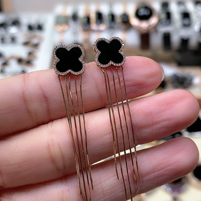 【闪购商品】翡翠耳饰18K金镶嵌墨翠