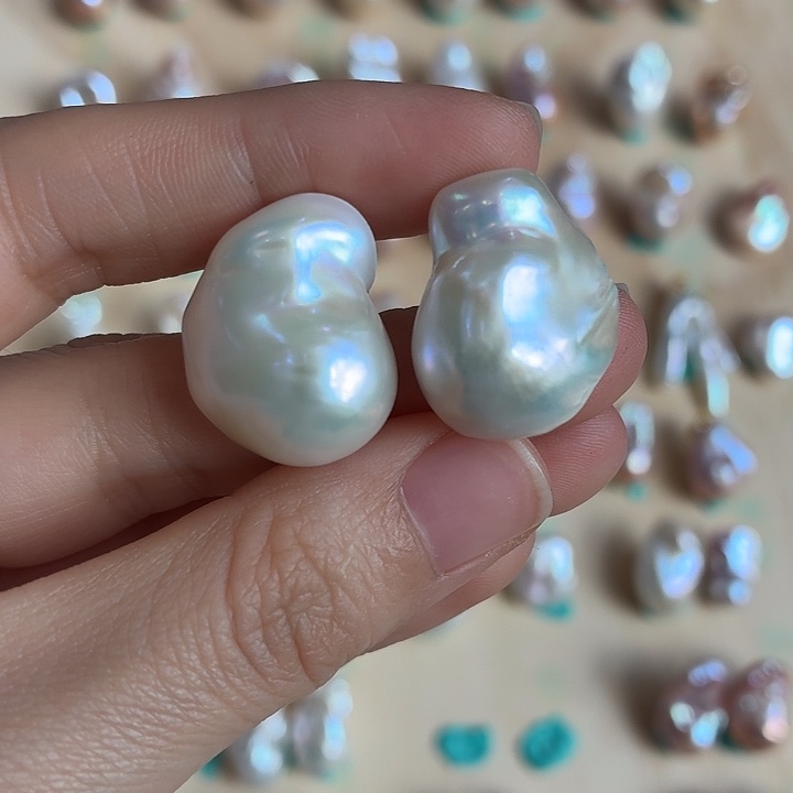 淡水珍珠耳饰银S925镶嵌