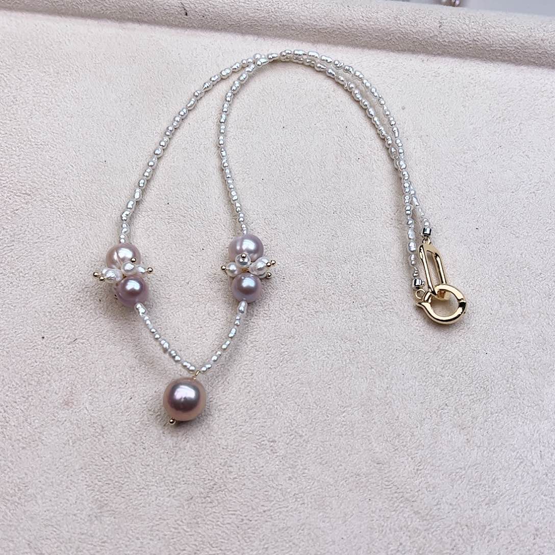 淡水珍珠颈饰银S925镶嵌