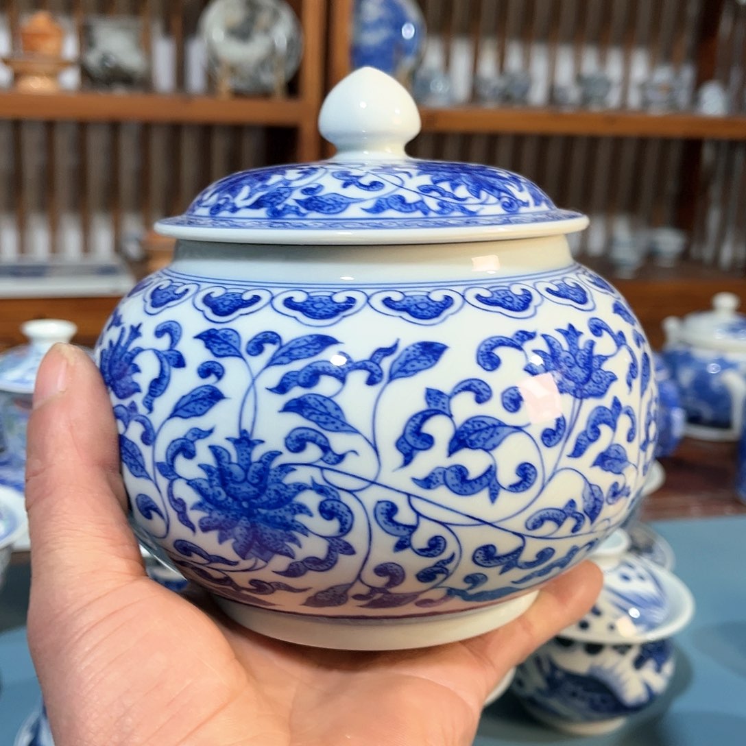 錡镇堂手工手绘茶叶罐