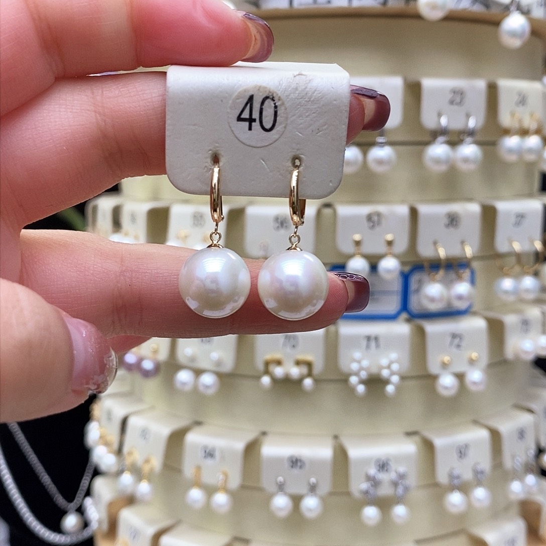 淡水珍珠耳饰18K金镶嵌