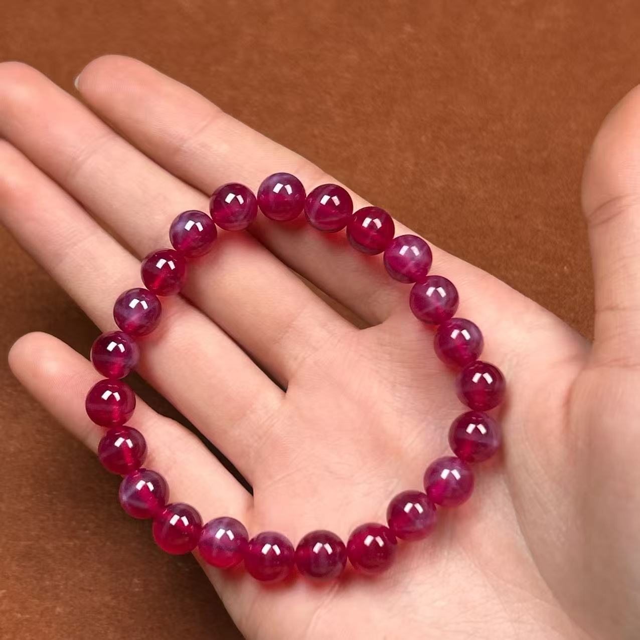 阿鲁沙-典藏轻奢培育星光红宝石-8mm手串336