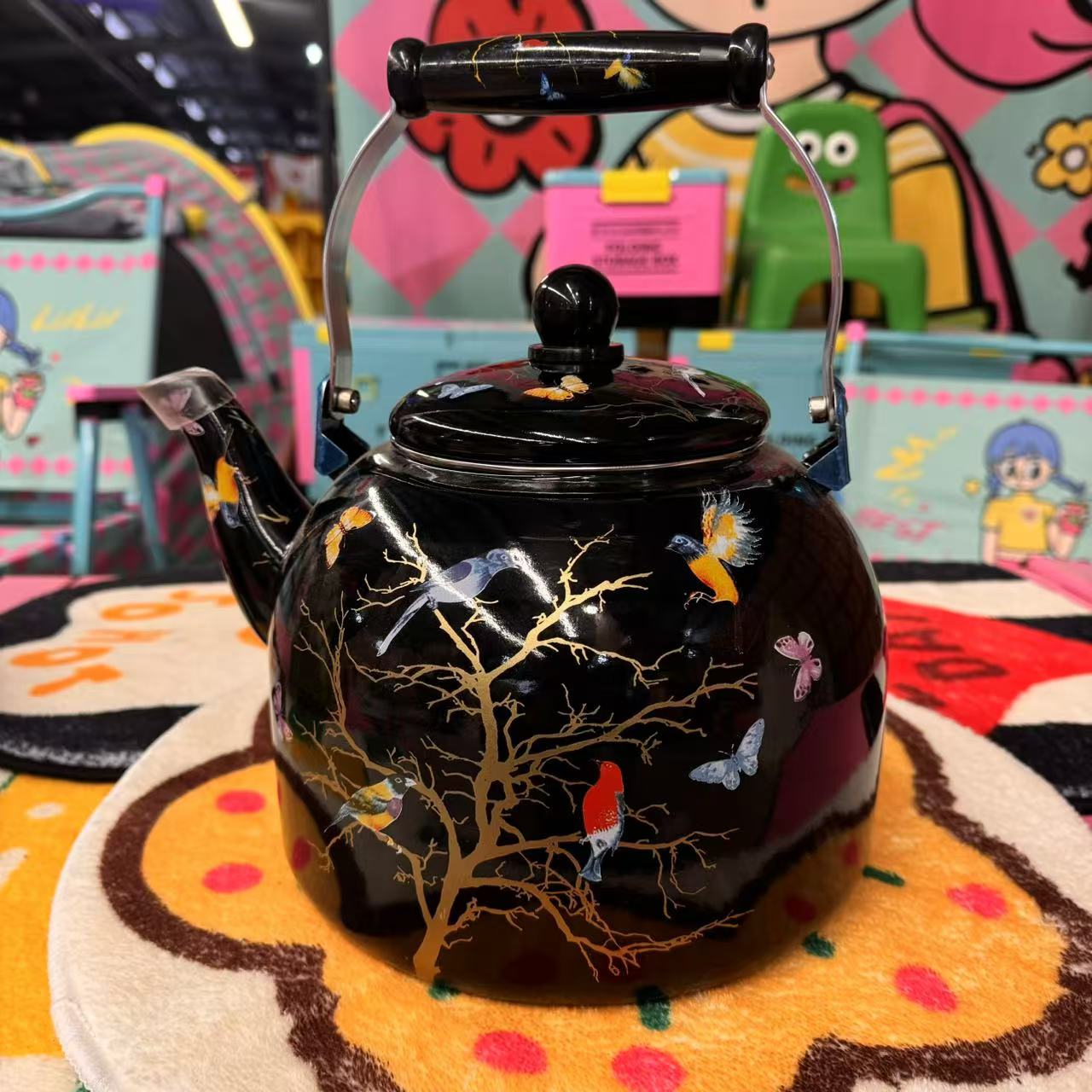 5L蝴蝶花珐琅搪瓷烧水壶（全灶具通用）