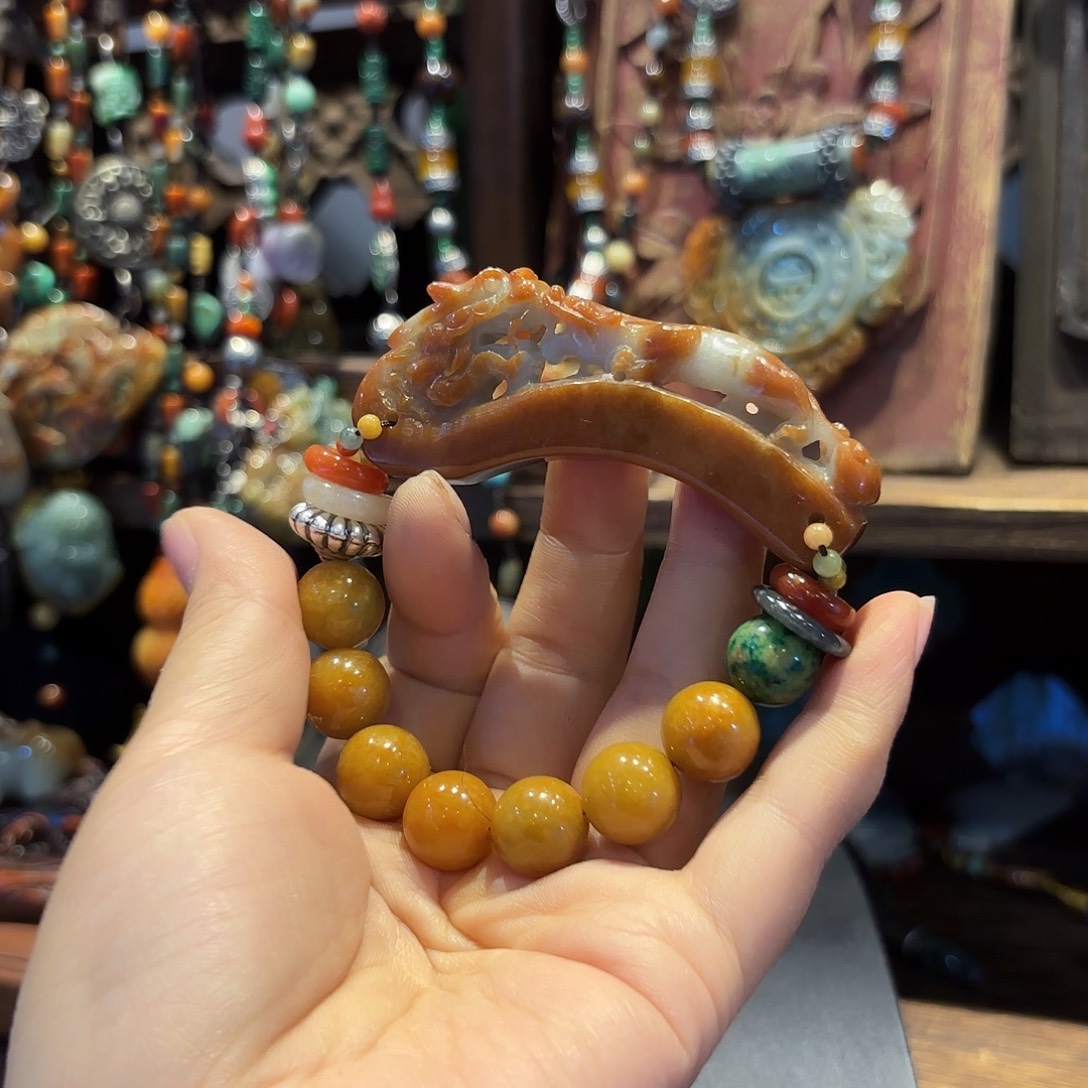 苍***学翡翠未镶嵌颈饰原创