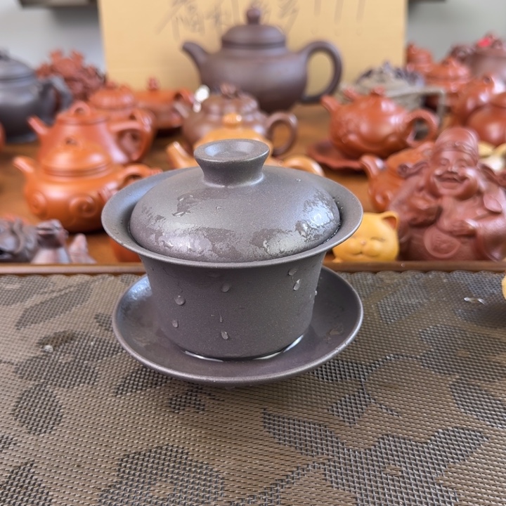 茶壶紫砂天青泥盖碗