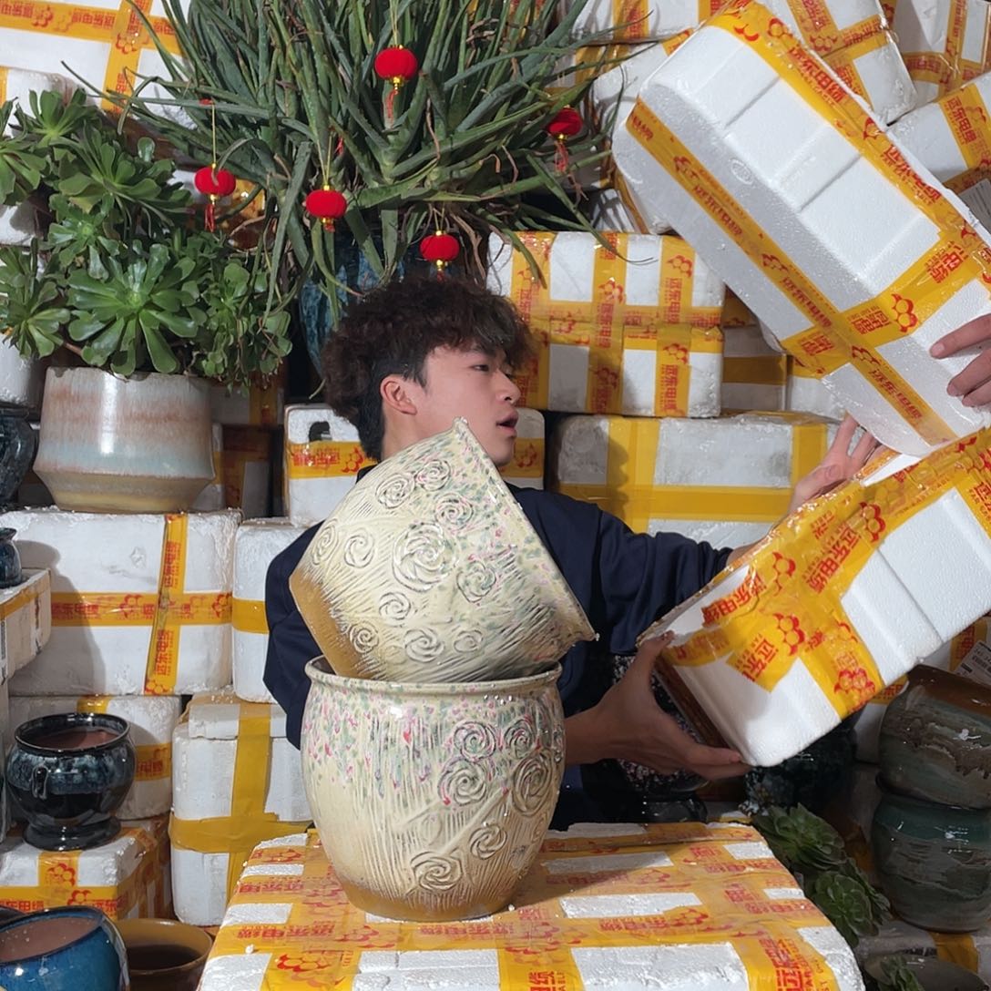 红陶宜兴紫砂花盆