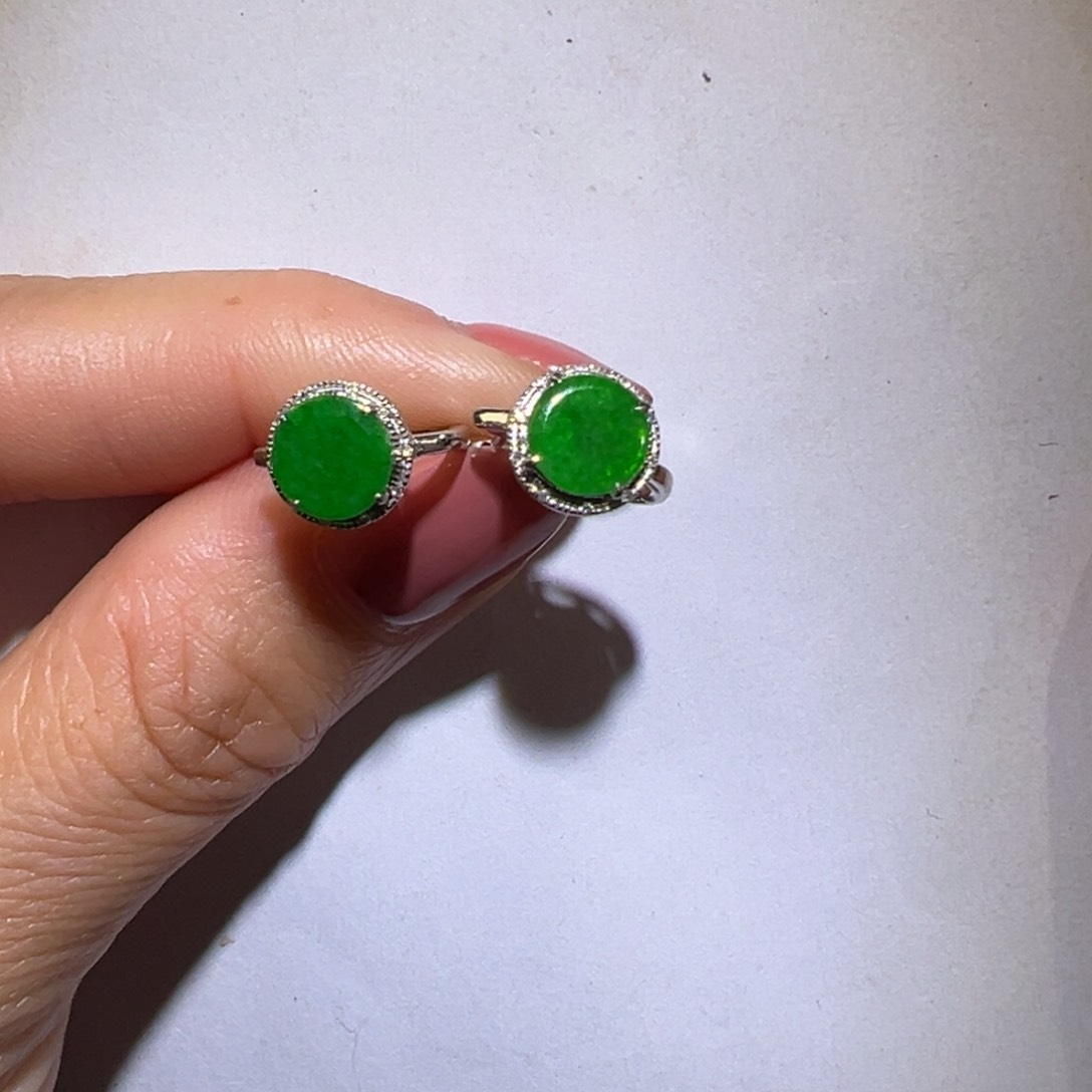 翡翠耳饰18K金镶嵌耳包