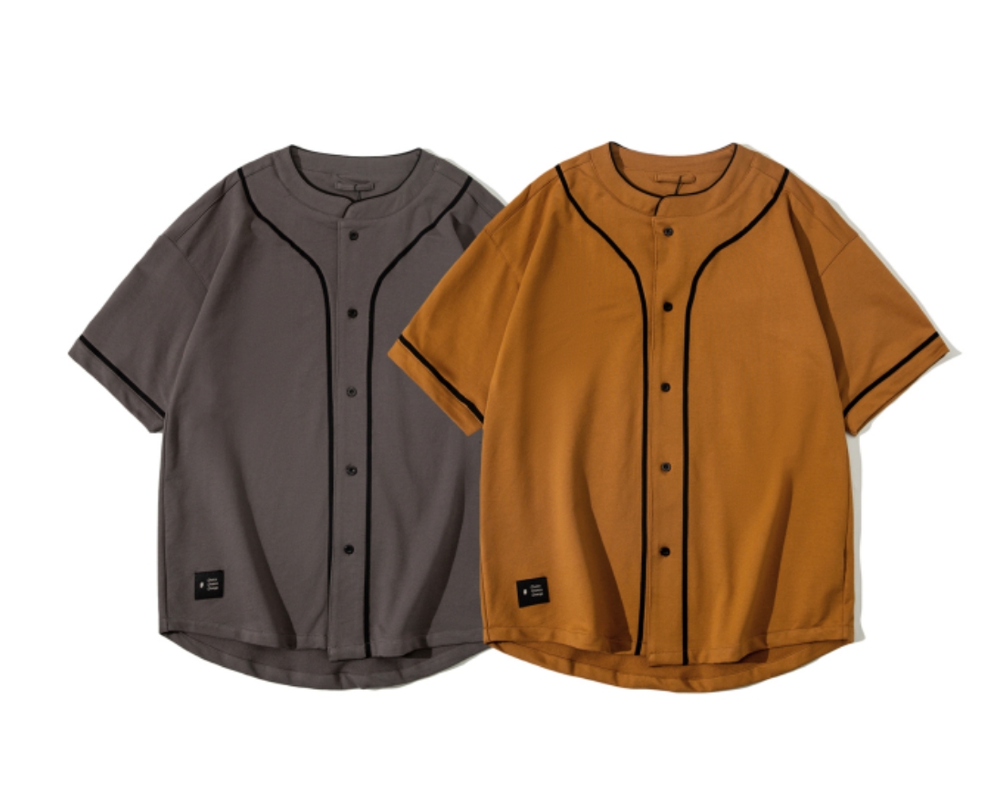 针织短袖开衫圆领休闲透气百搭男士简约潮流上衣宽松运动卫衣 263