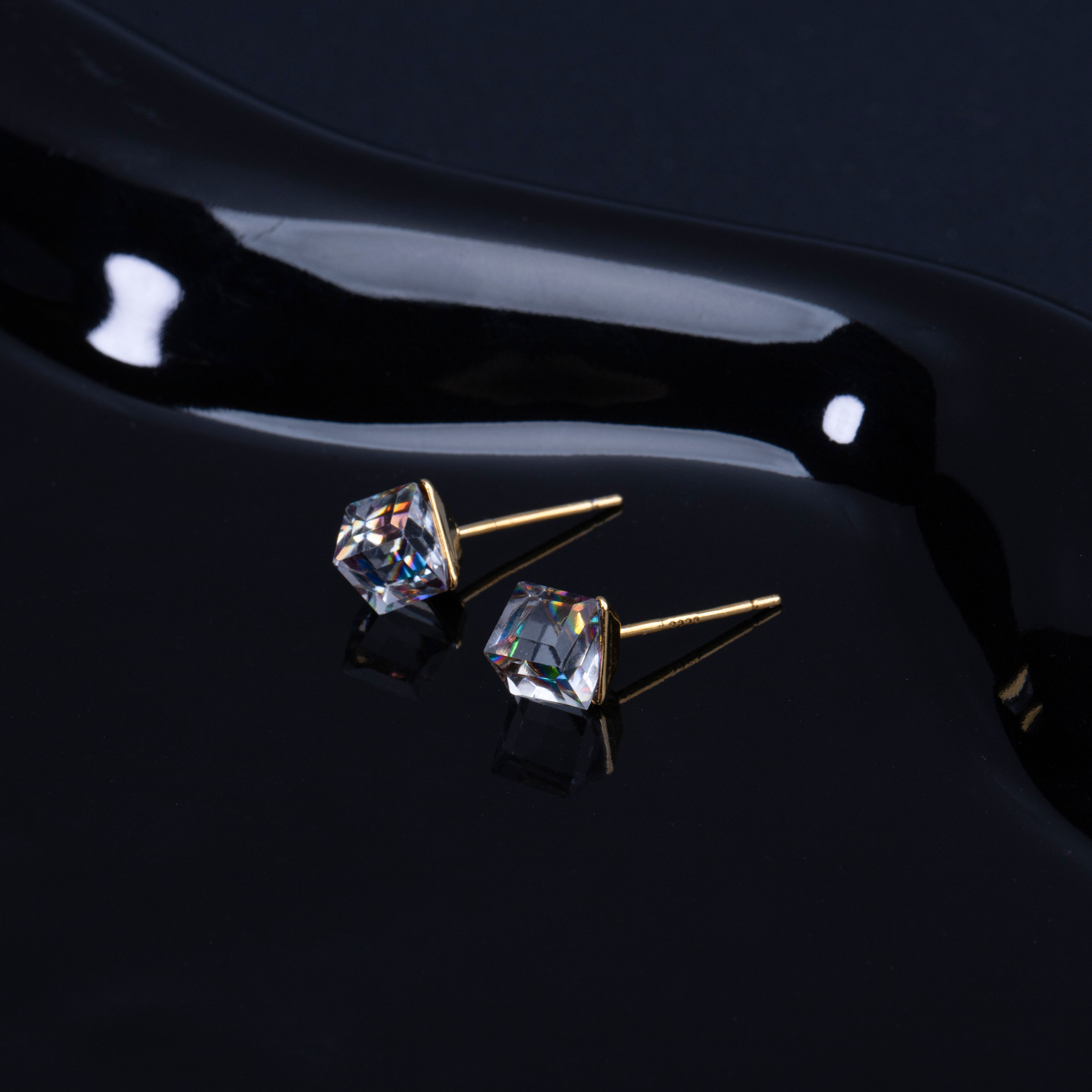 黄铜仿水晶耳饰 【清孤直播间】轻奢迷你 简约精致A001 时尚方糖