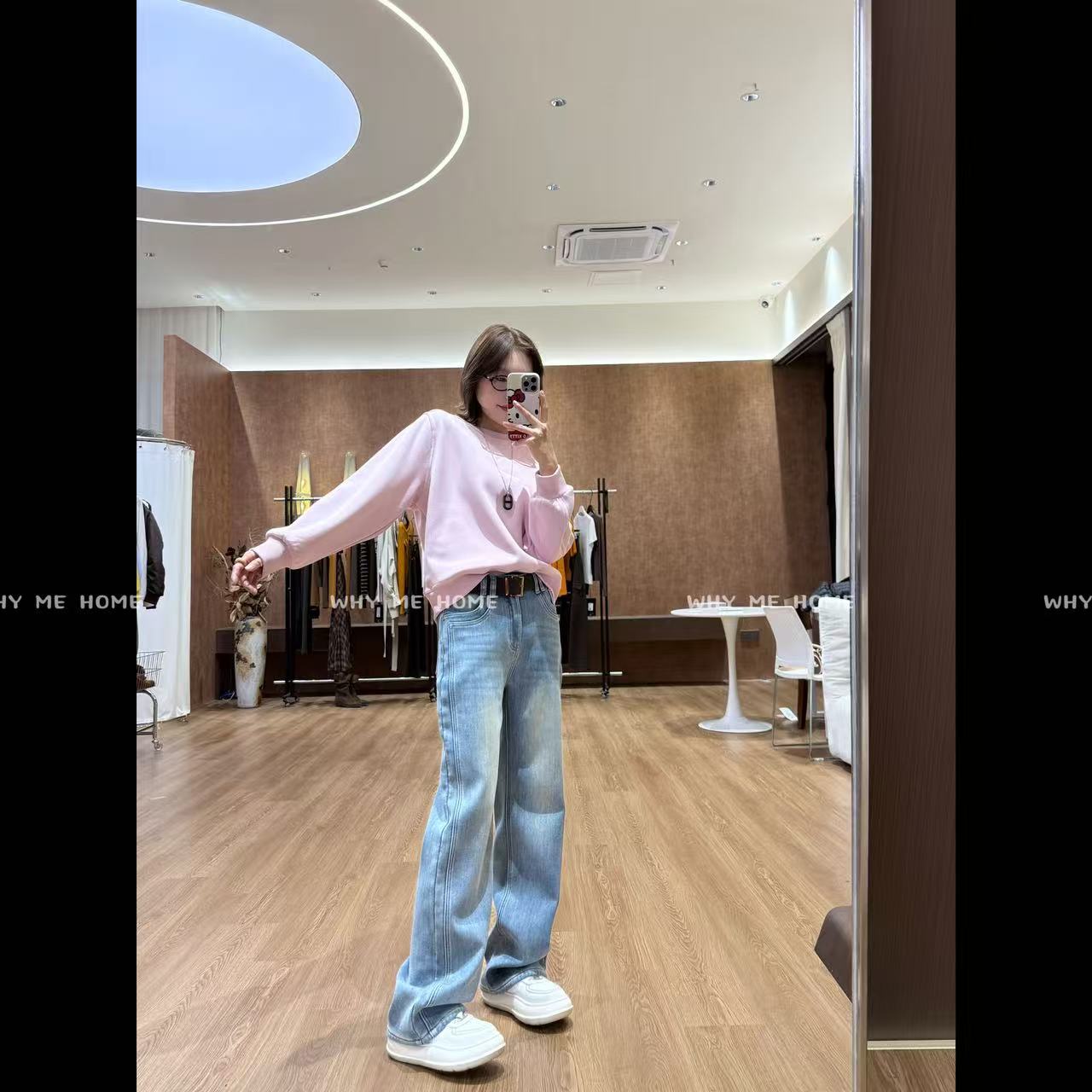 【超模直腿裤】加绒韩版休闲百搭超显瘦直筒牛仔裤256527