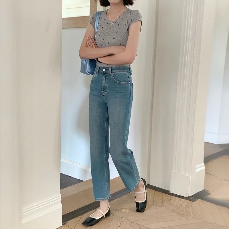 636牛仔裤2025女新款高弹力九分法棍裤显瘦夏季百搭时尚直筒