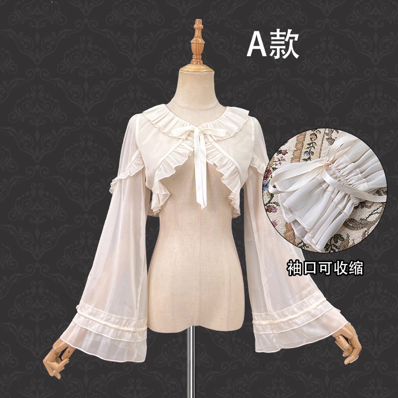 织锦园原创设计纸杯蛋糕lolita春夏百搭长袖外搭小衫防晒服披肩