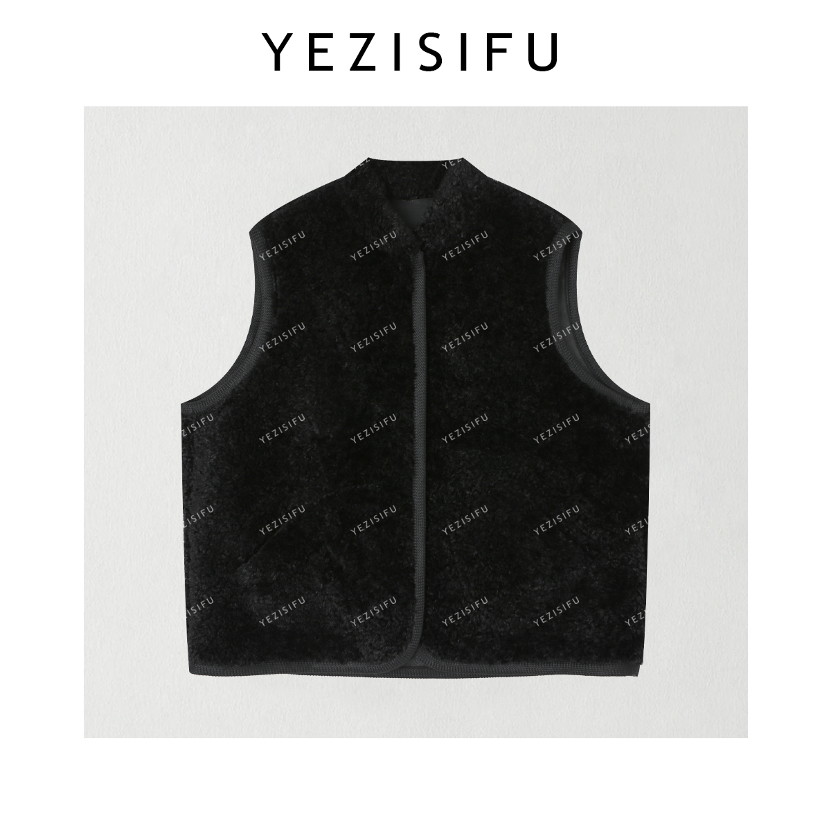 欧尼私服 2025冬款 极简百搭半高领糕毛叠穿显瘦马甲 2511C8355