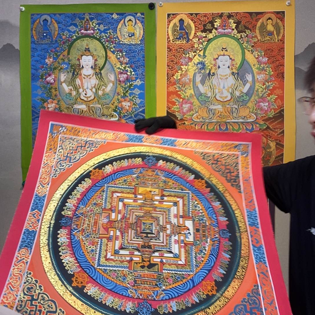 卷轴画纯手绘时轮金刚坛城唐卡50