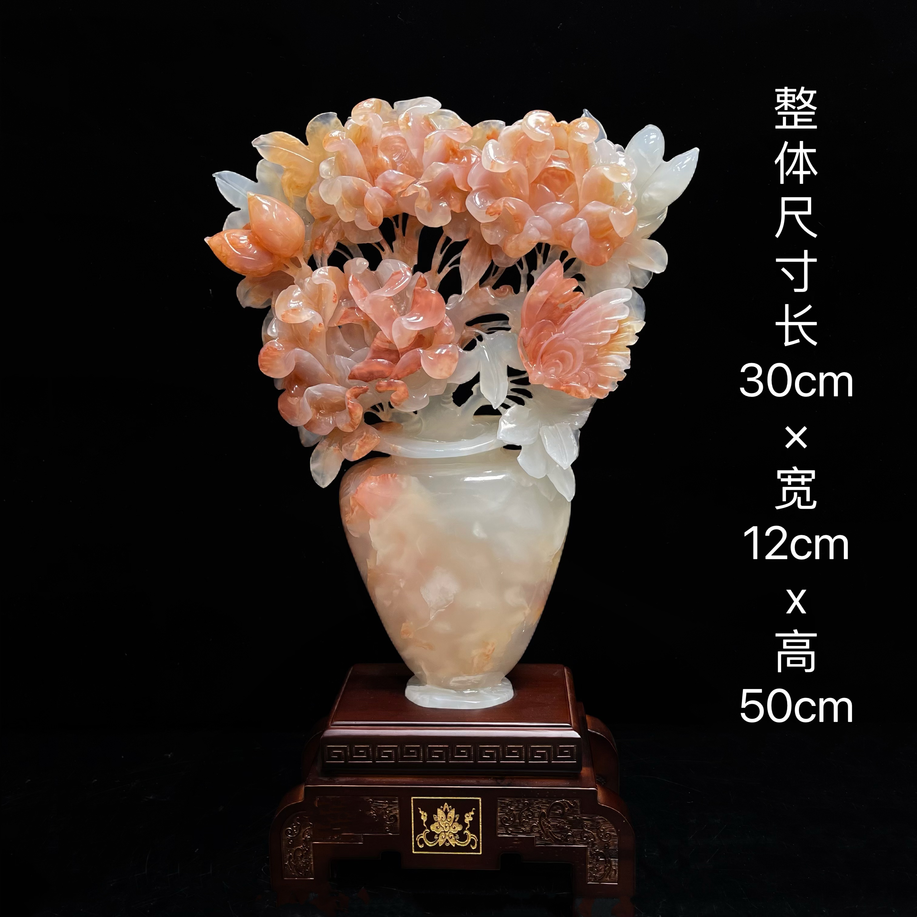 【牡丹花瓶】平安富贵新中式纯手工摆设创意家居摆件办公室新居乔迁