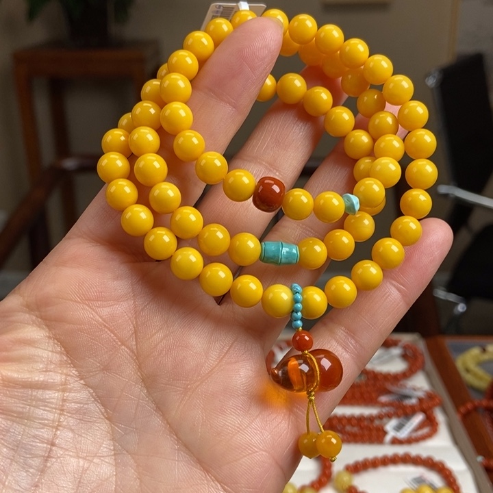琥珀手链未镶嵌蜜蜡手串7+
