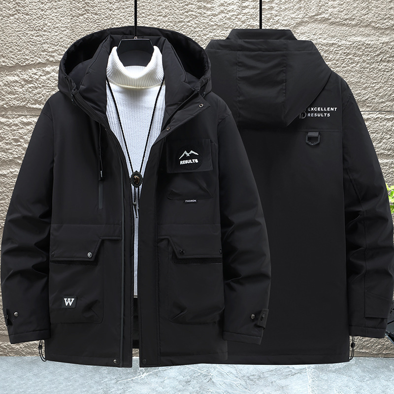 潮牌工装大码男装冬季宽松棉服男加肥加大中长款胖子加厚棉服2815