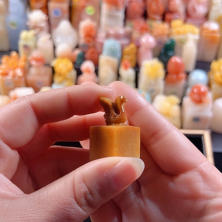 老挝石印石1.7厘米，天鹅，包刻