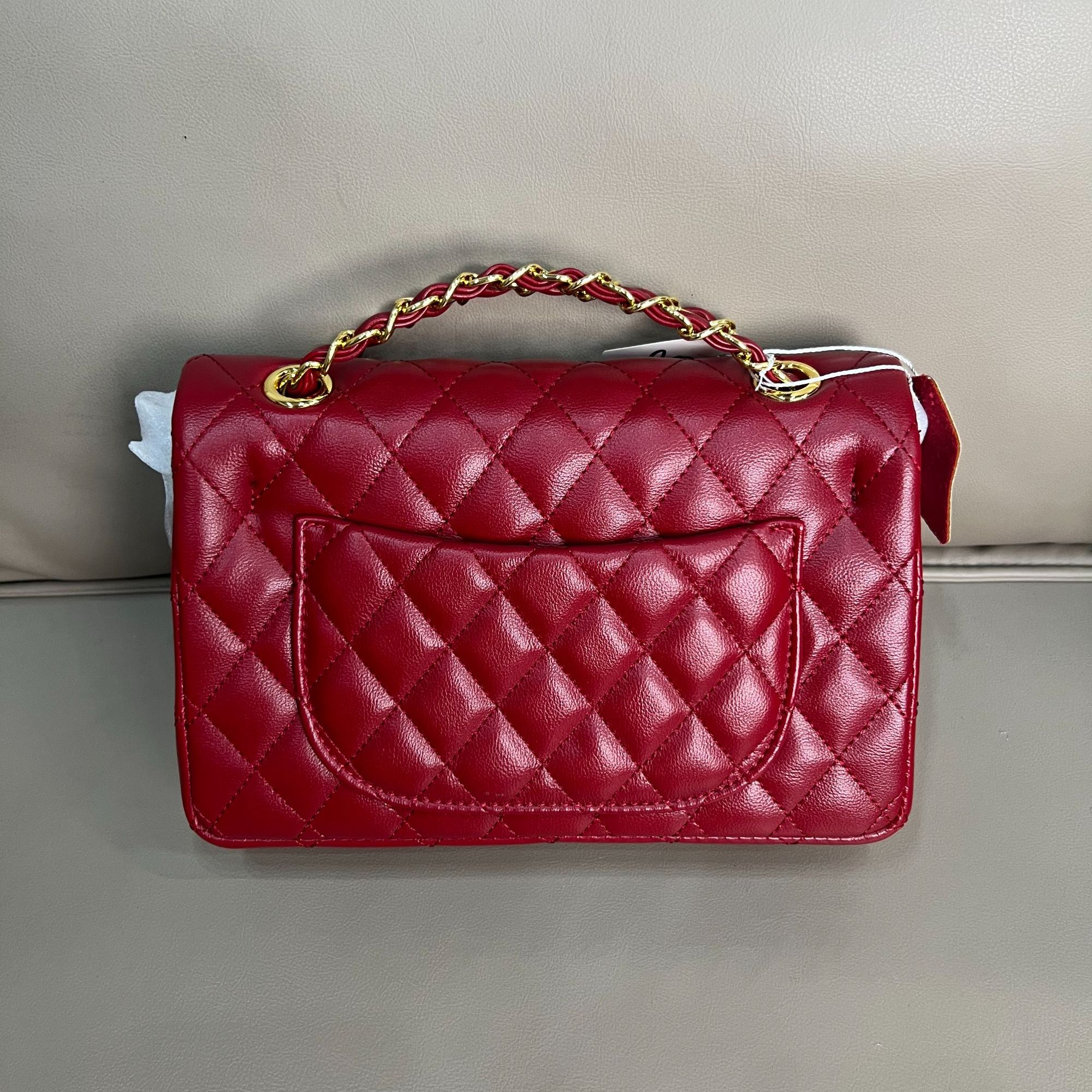 123 新款真皮时尚通勤休闲百搭经典单肩手提包 红色