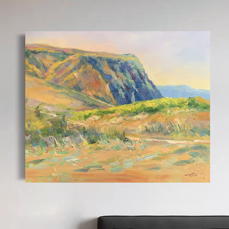 《山塬染韵》50*60含内框，刘春建手绘油画装饰画，客厅背景墙挂画