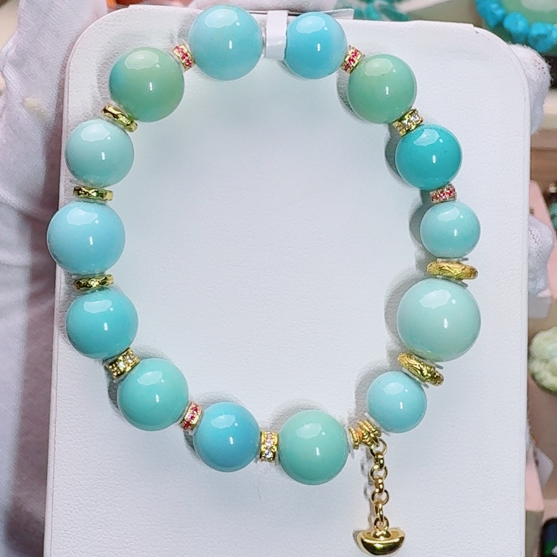 绿松石未镶嵌珠宝奇石精品圆珠多宝手串