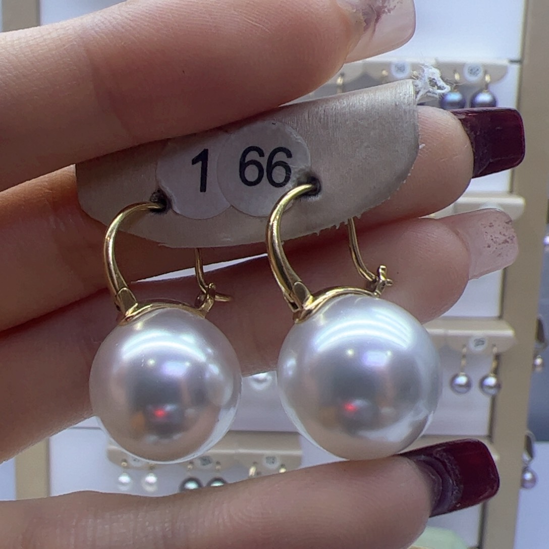 淡水珍珠耳饰18K金镶嵌